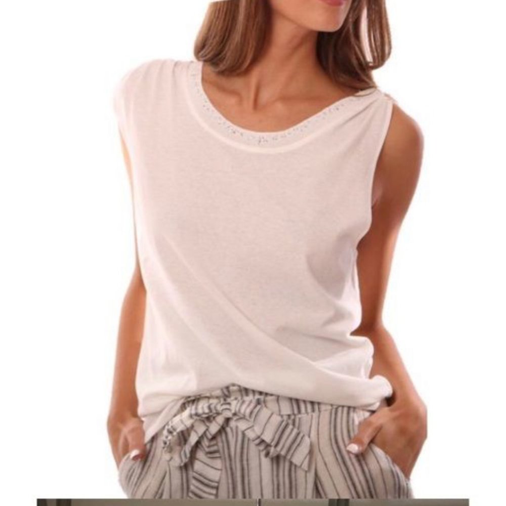 Heartloom White Knot Shoulder Evelyn Tank Top NWT - Size XS